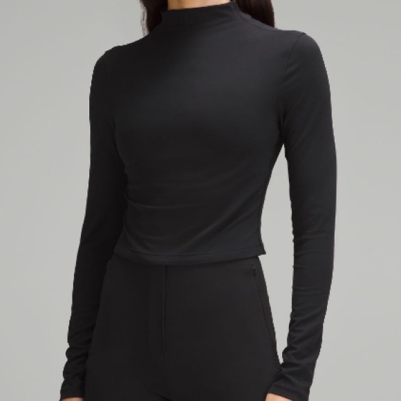 lululemon athletica Tops - lululemon athletica All Aligned Mock Neck Long Sleeve *Nulu in Black